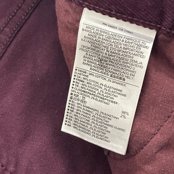 Banana Republic Skinny Fit Corduroy Pants Purple Plum Women's Size 28 / 6 - Picture 11 of 11